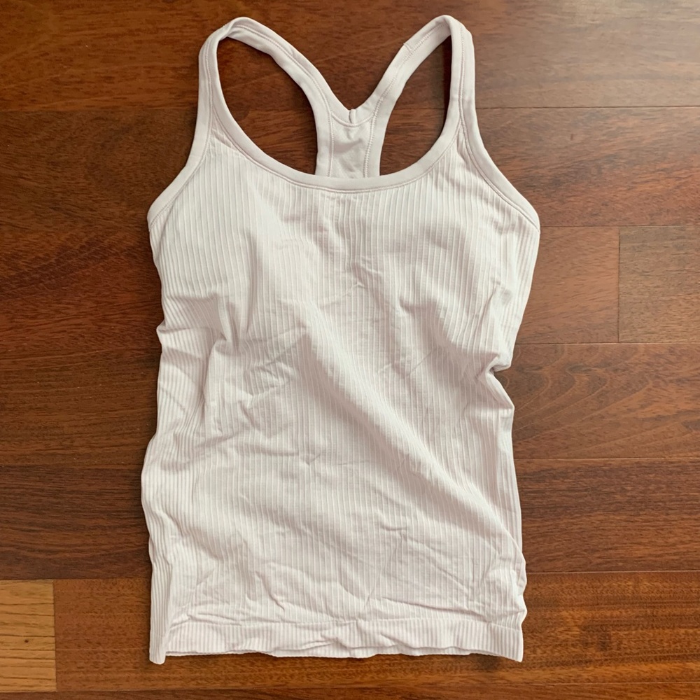 EUC Lululemon Ebb to Street Tank Size 8 Color Light Pink/Mauve